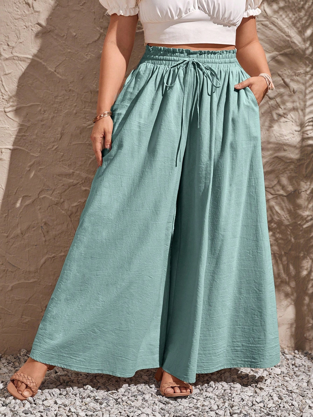 Shein Curve nadrágszoknya, türkiz