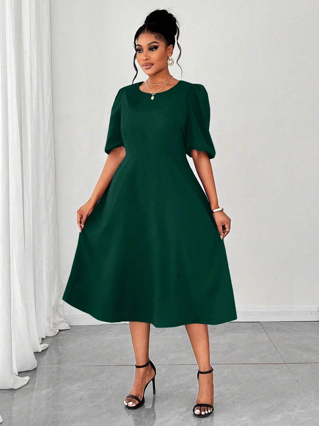 Rochie midi SHEIN, verde