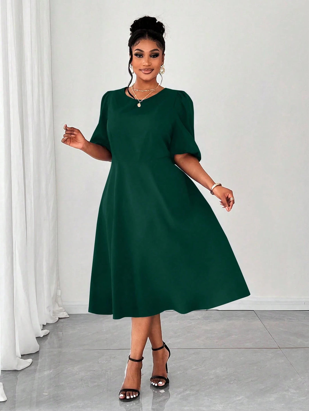 Rochie midi SHEIN, verde