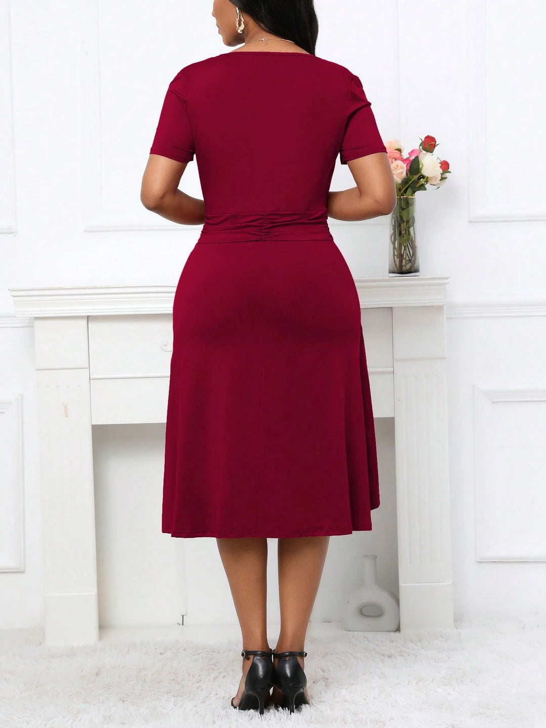 Rochie midi SHEIN, vișiniu
