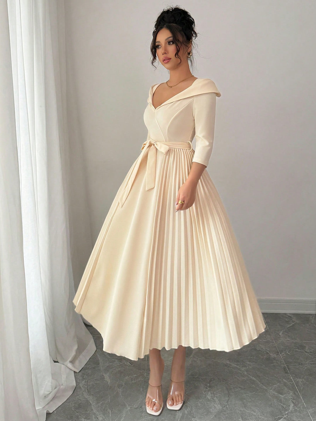 Rochie midi SHEIN, portocaliu