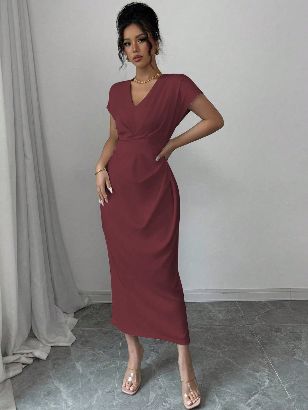 Rochie maxi SHEIN, vișiniu