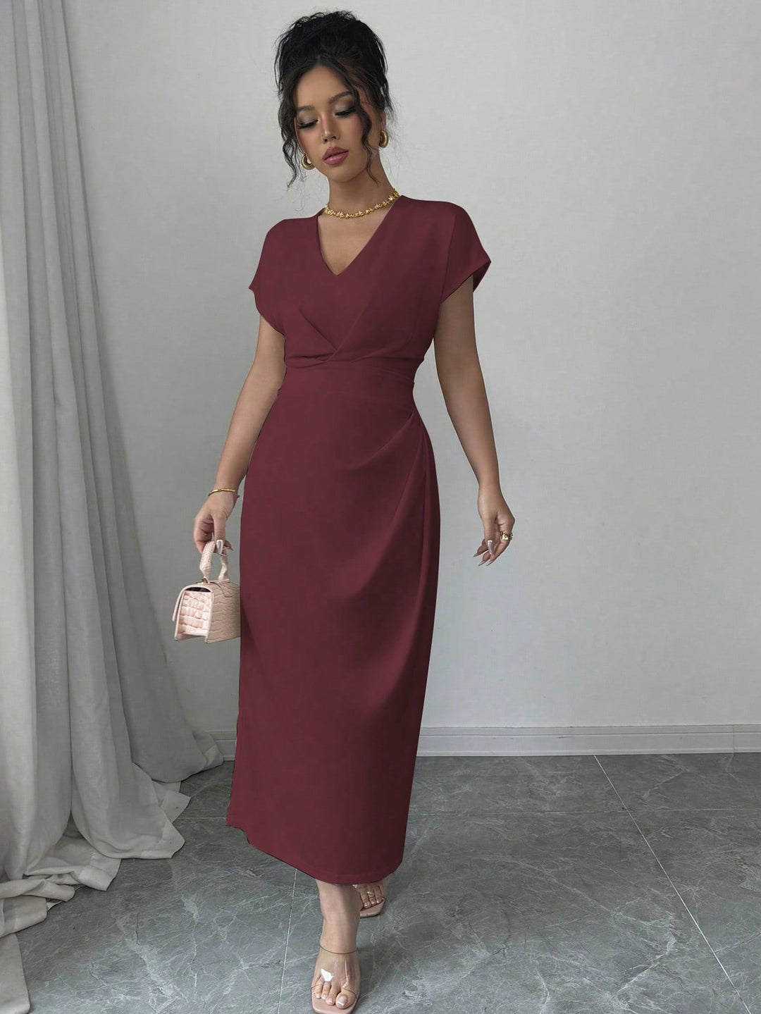 Rochie maxi SHEIN, vișiniu
