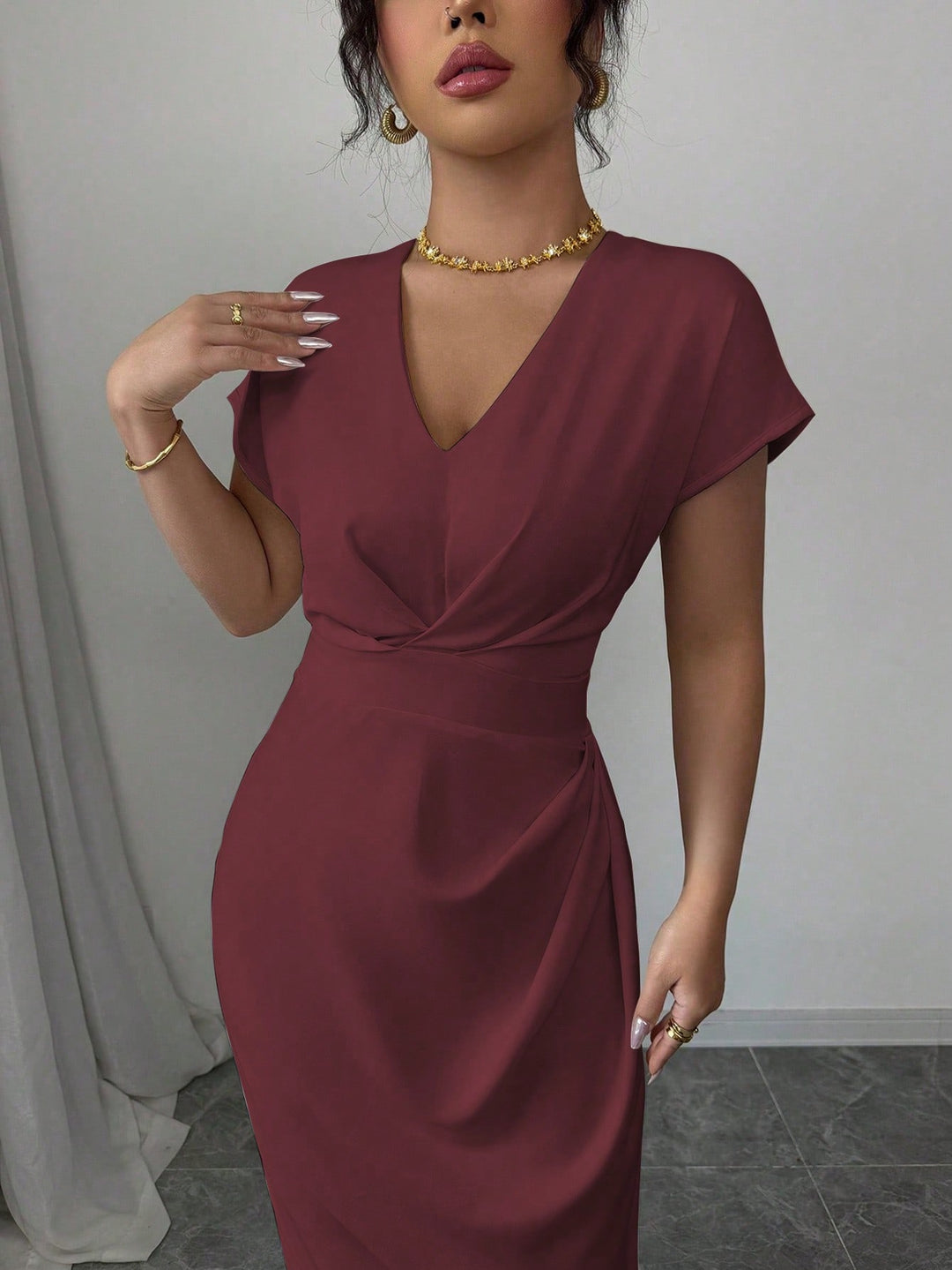 Rochie maxi SHEIN, vișiniu