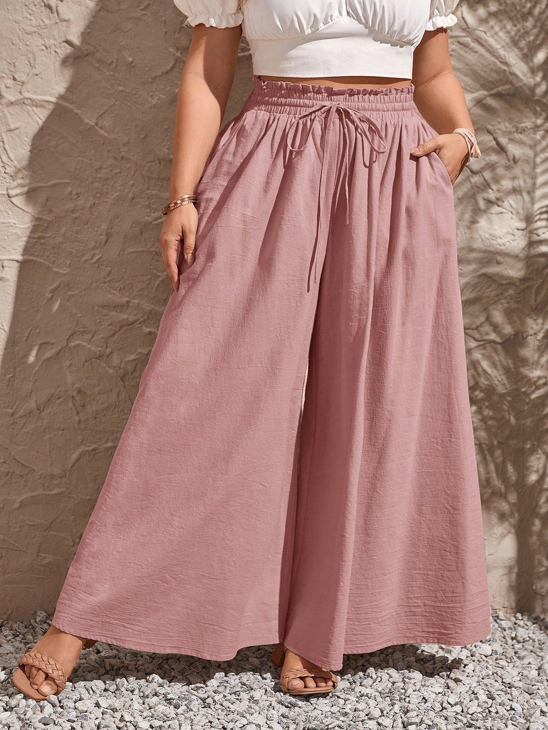 Pantaloni SHEIN, roz