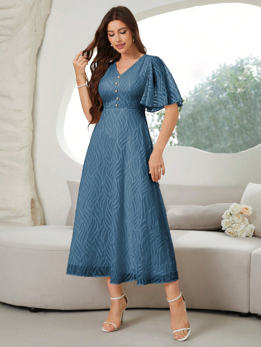Rochie maxi SHEIN, albastru