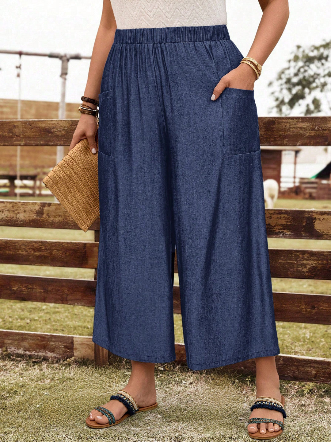 Pantaloni SHEIN, albastru