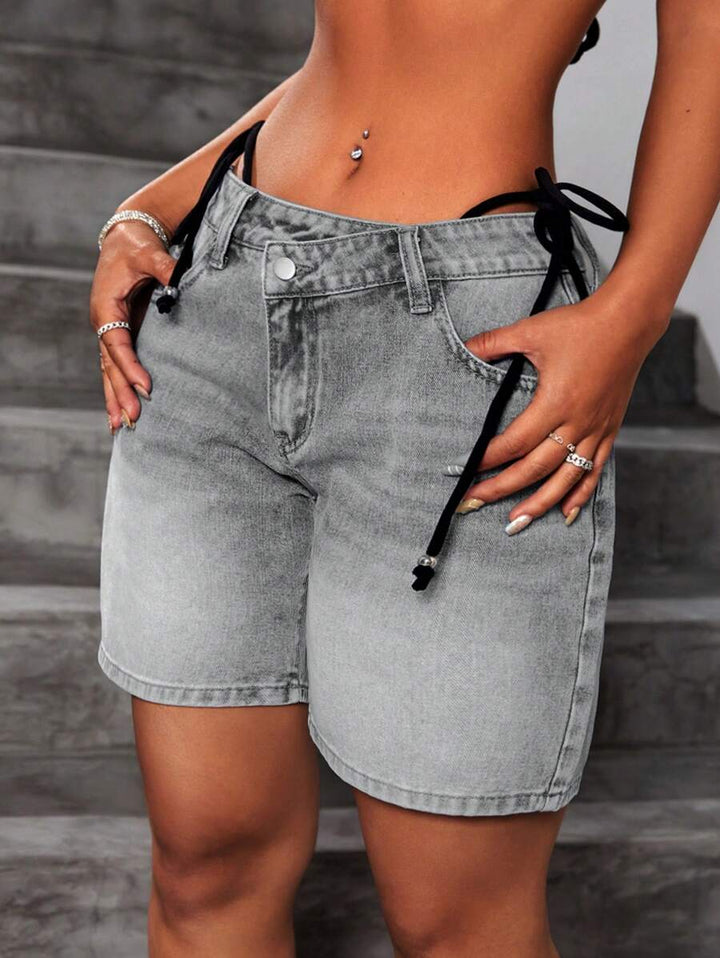 Pantaloni scurți de blugi SHEIN, gri