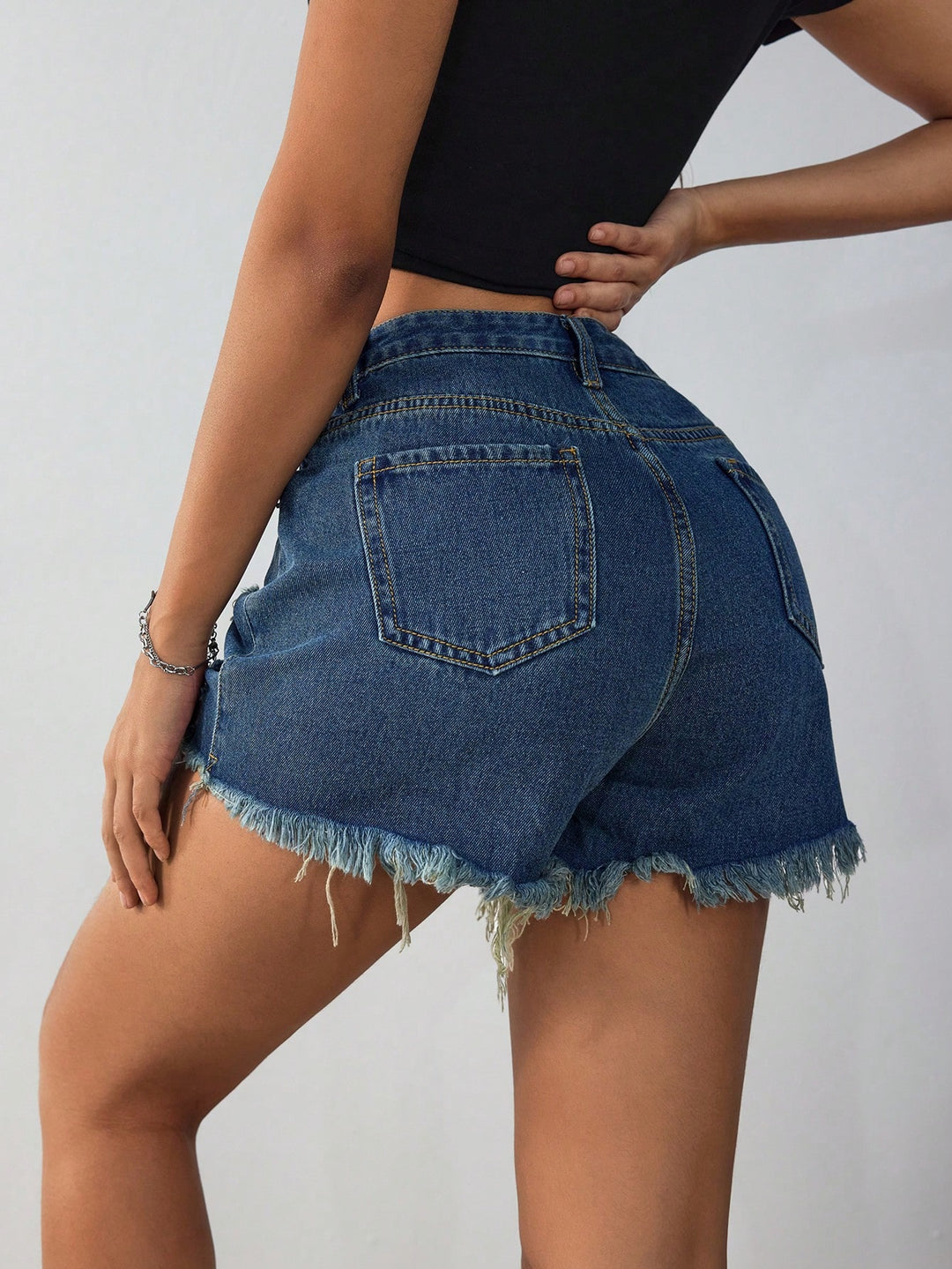 Pantaloni scurți de blugi SHEIN, albastru