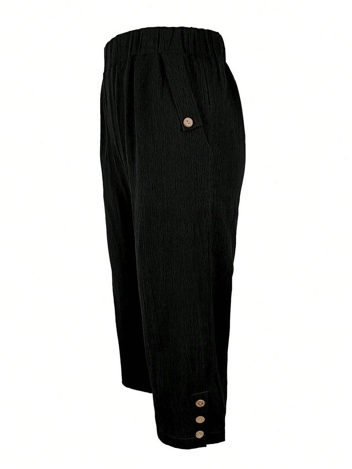 Pantaloni 3/4 SHEIN, negru