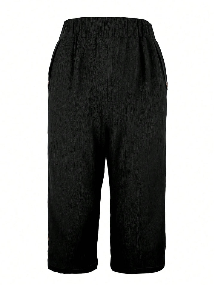 Pantaloni 3/4 SHEIN, negru