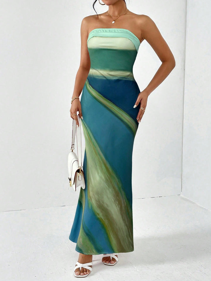 Rochie maxi SHEIN, mix culori