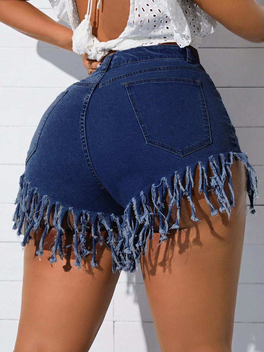 Pantaloni scurți de blugi SHEIN, albastru