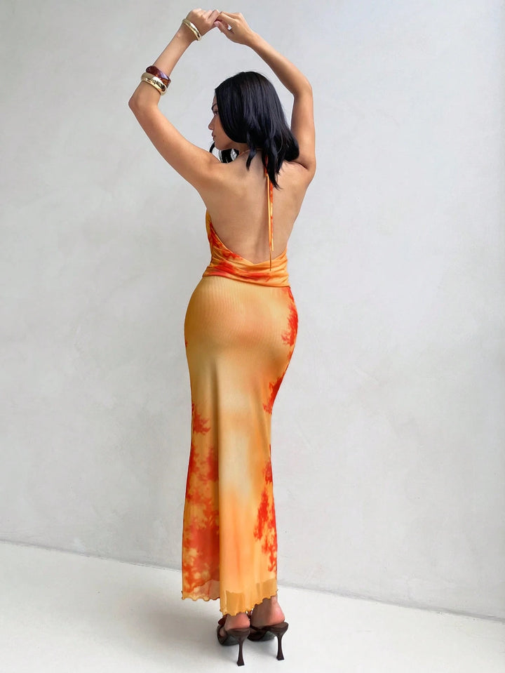 Rochie maxi SHEIN, portocaliu