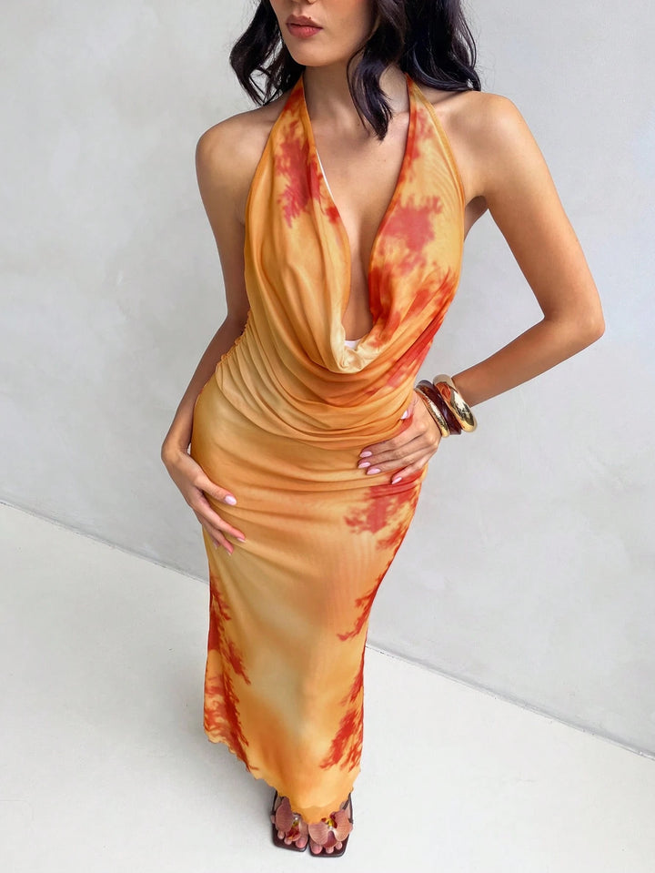 Rochie maxi SHEIN, portocaliu