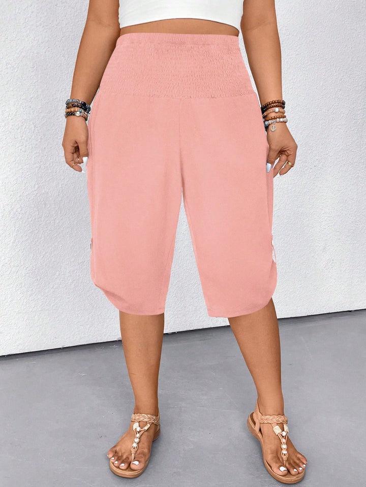 Pantaloni scurți Shein Curve+, roz