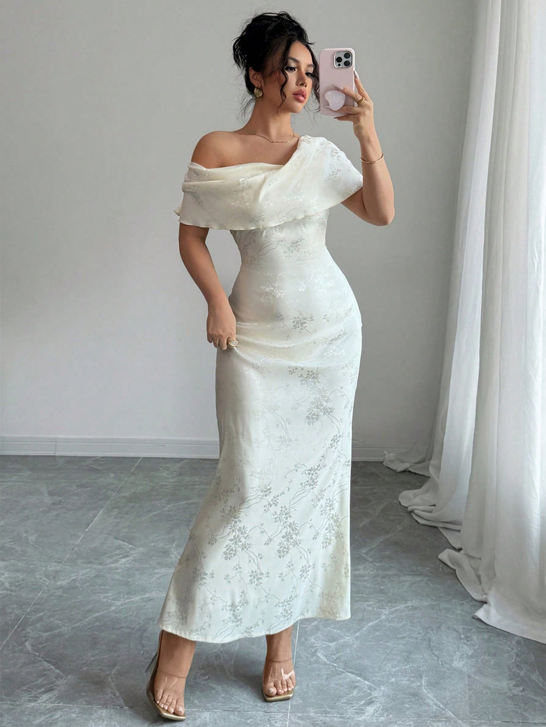 Rochie maxi SHEIN, crem