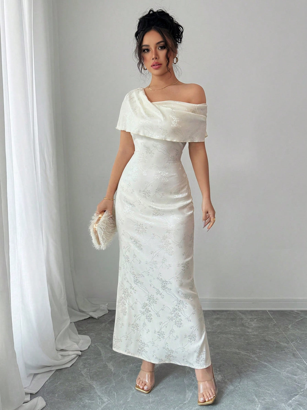 Rochie maxi SHEIN, crem