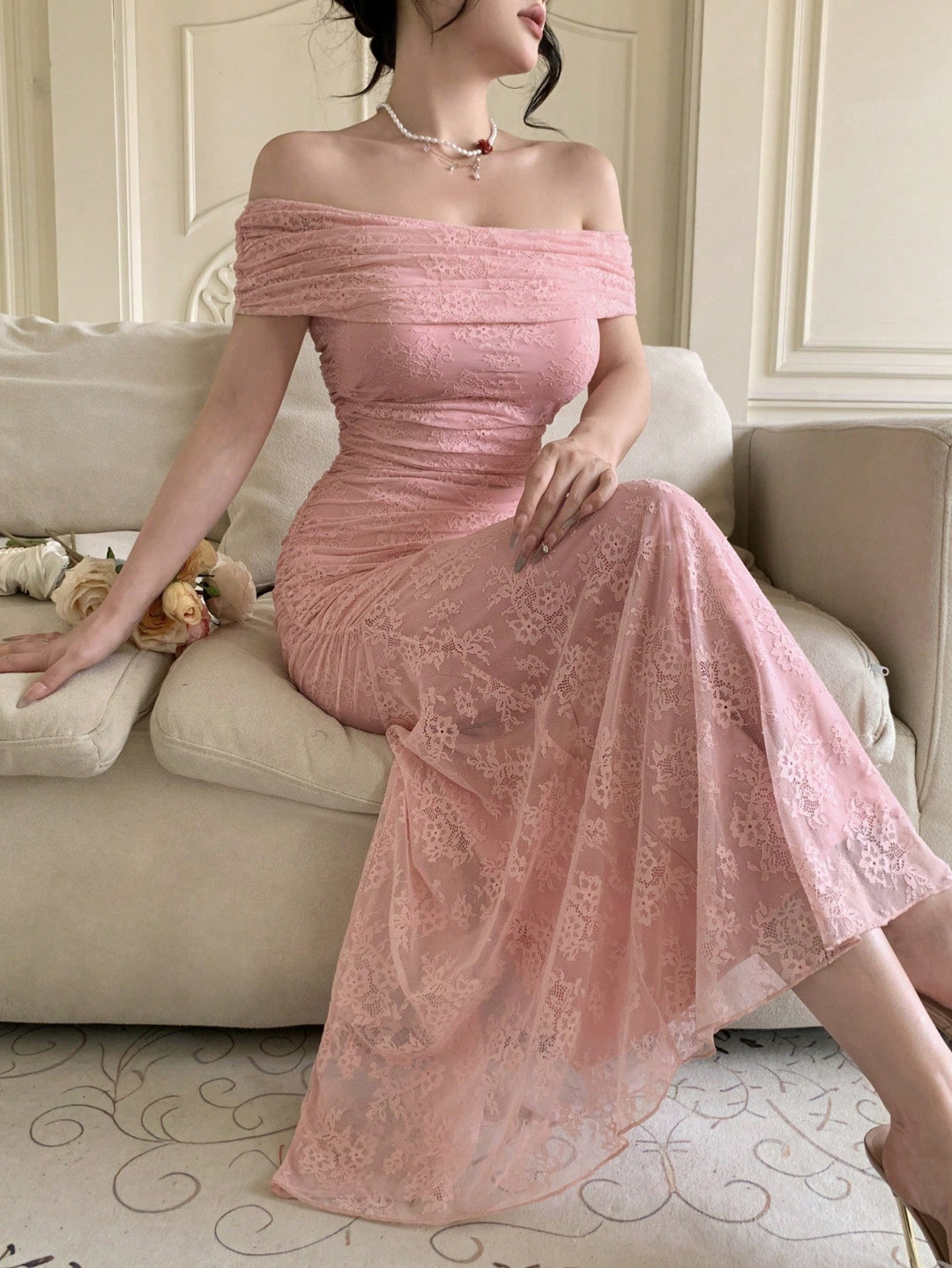 Rochie maxi SHEIN, roz