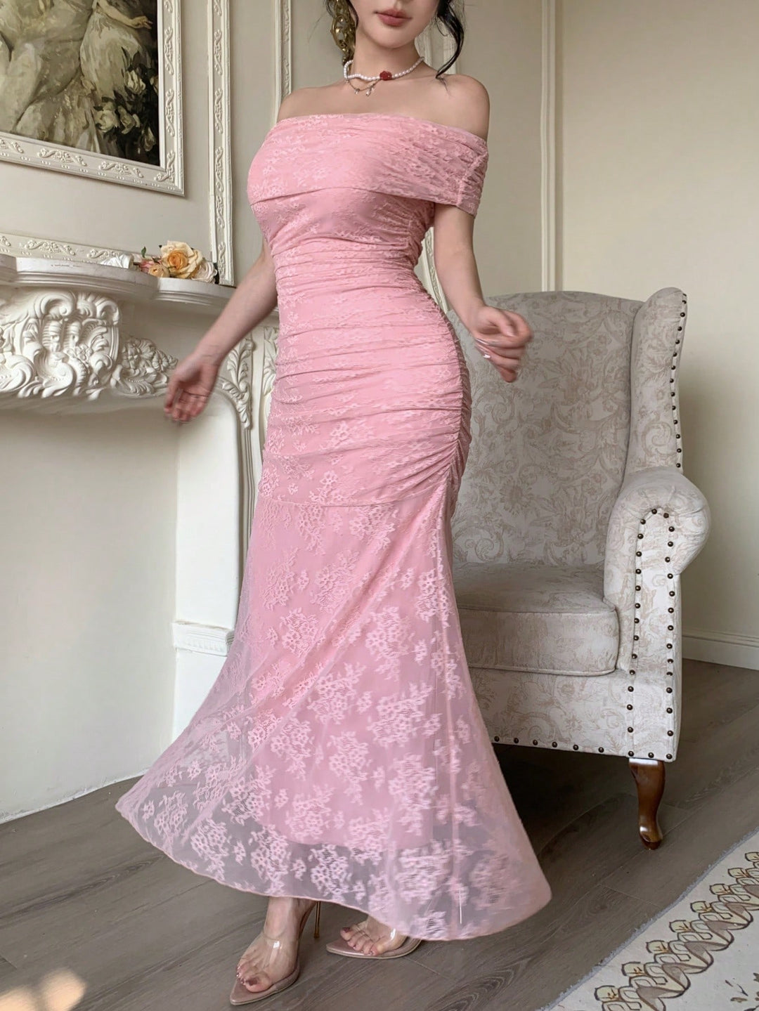 Rochie maxi SHEIN, roz