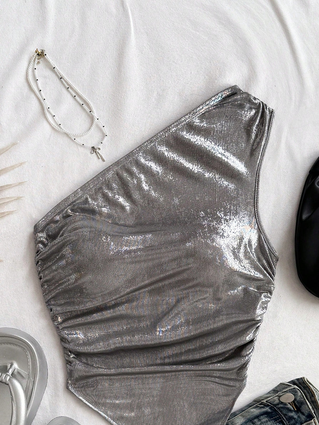 Top SHEIN, argintiu