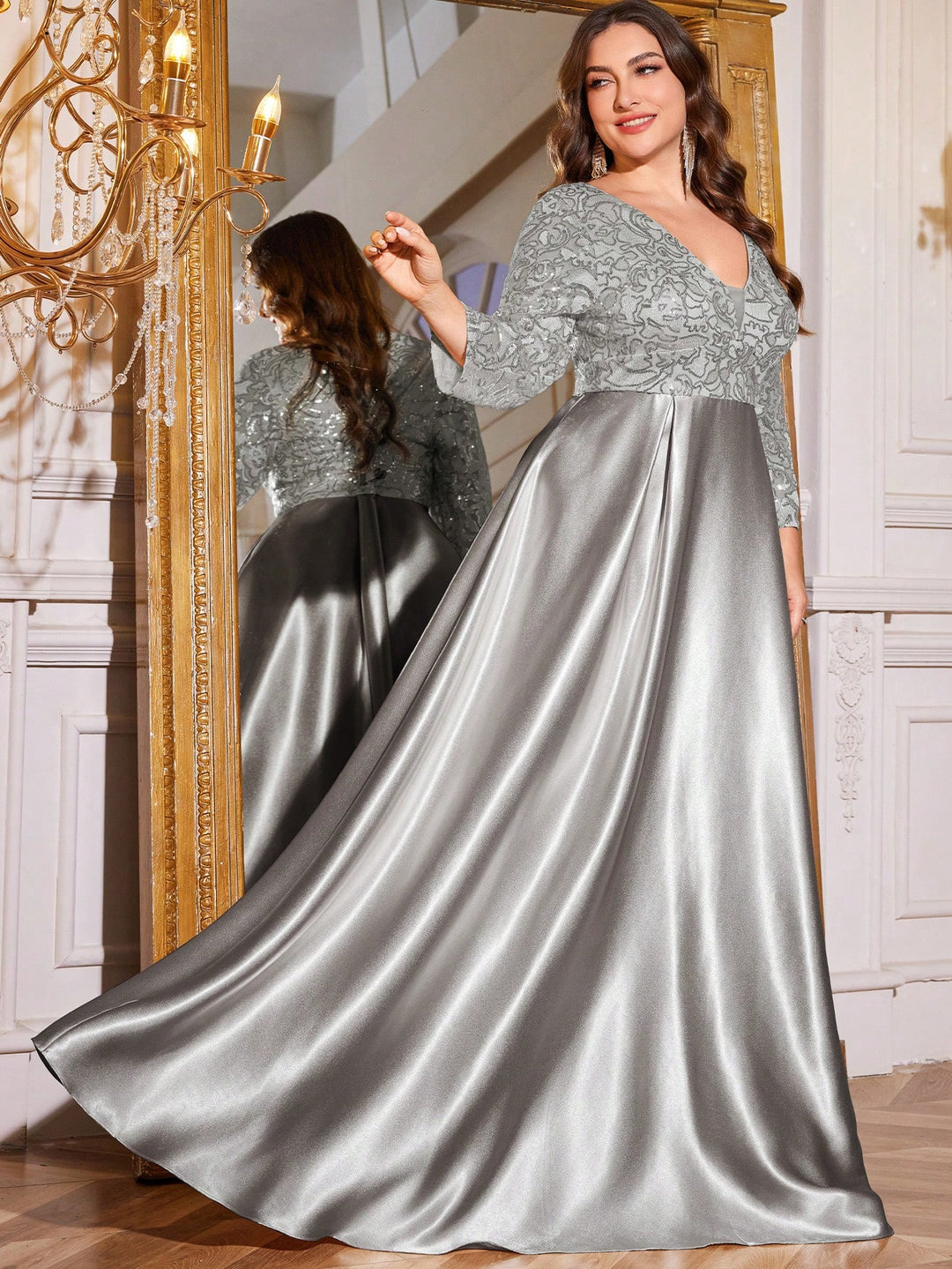 Rochie de ocazie SHEIN, argintiu