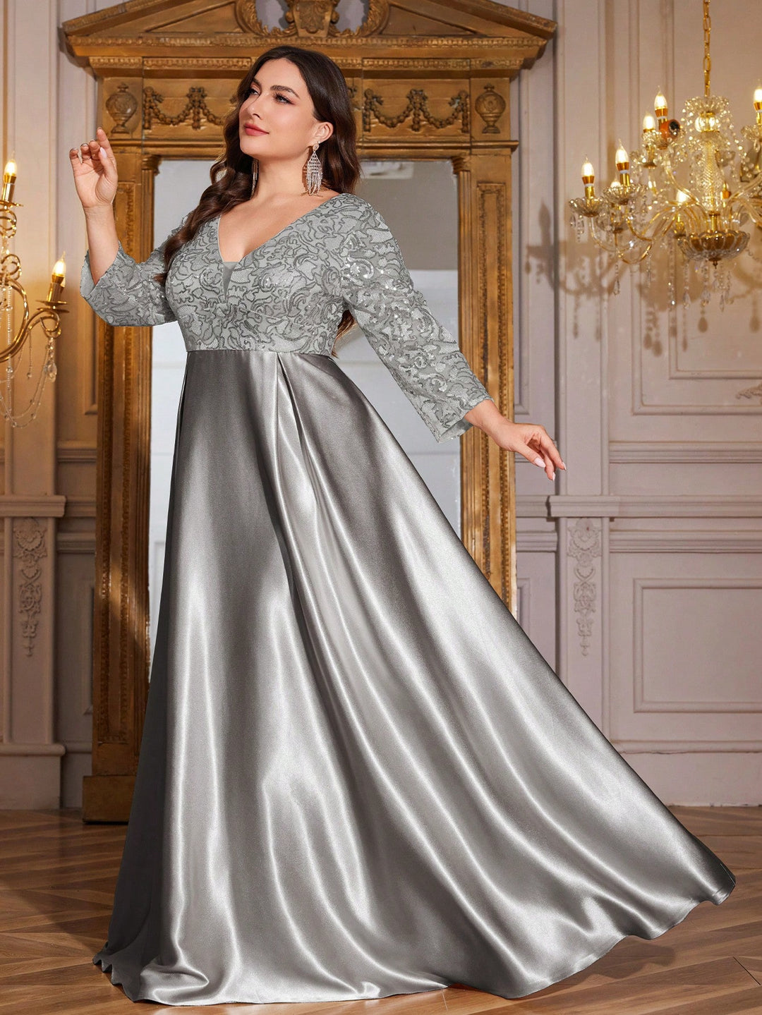 Rochie de ocazie SHEIN, argintiu