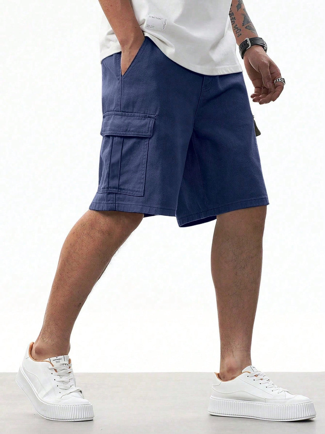 Pantaloni scurți SHEIN, albastru