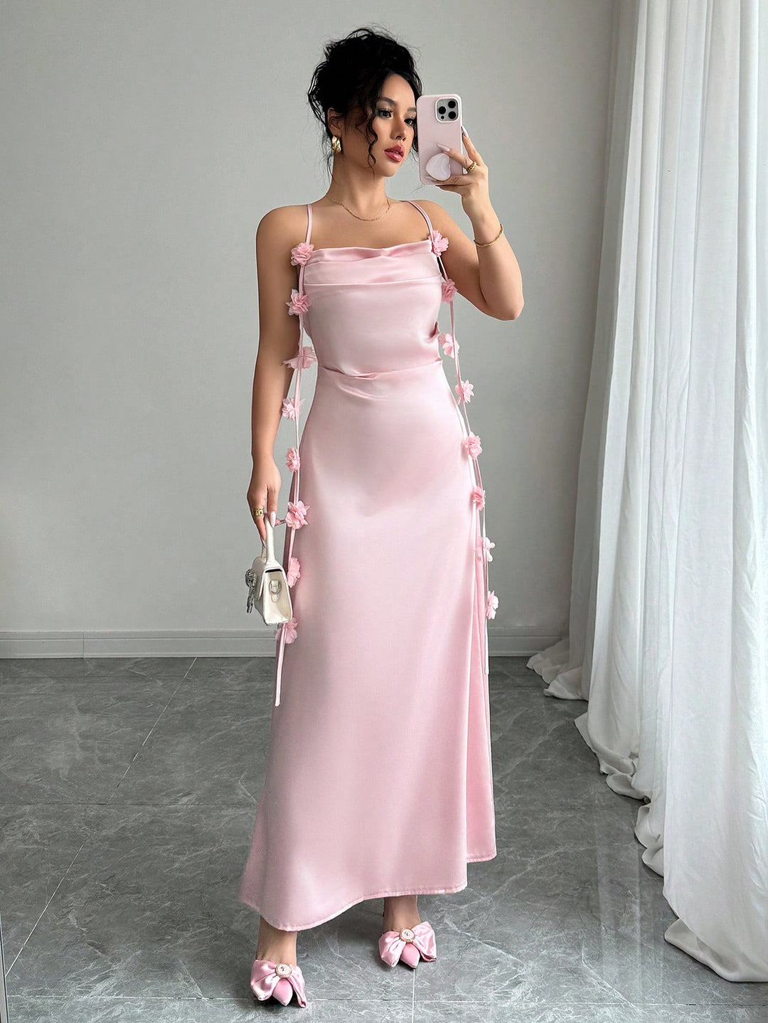 Rochie midi SHEIN, roz