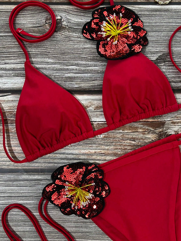 Set bikini SHEIN, roșu
