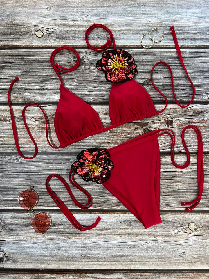Set bikini SHEIN, roșu