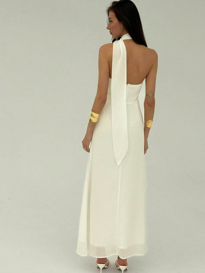 SHEIN maxi ruha, krémszínű