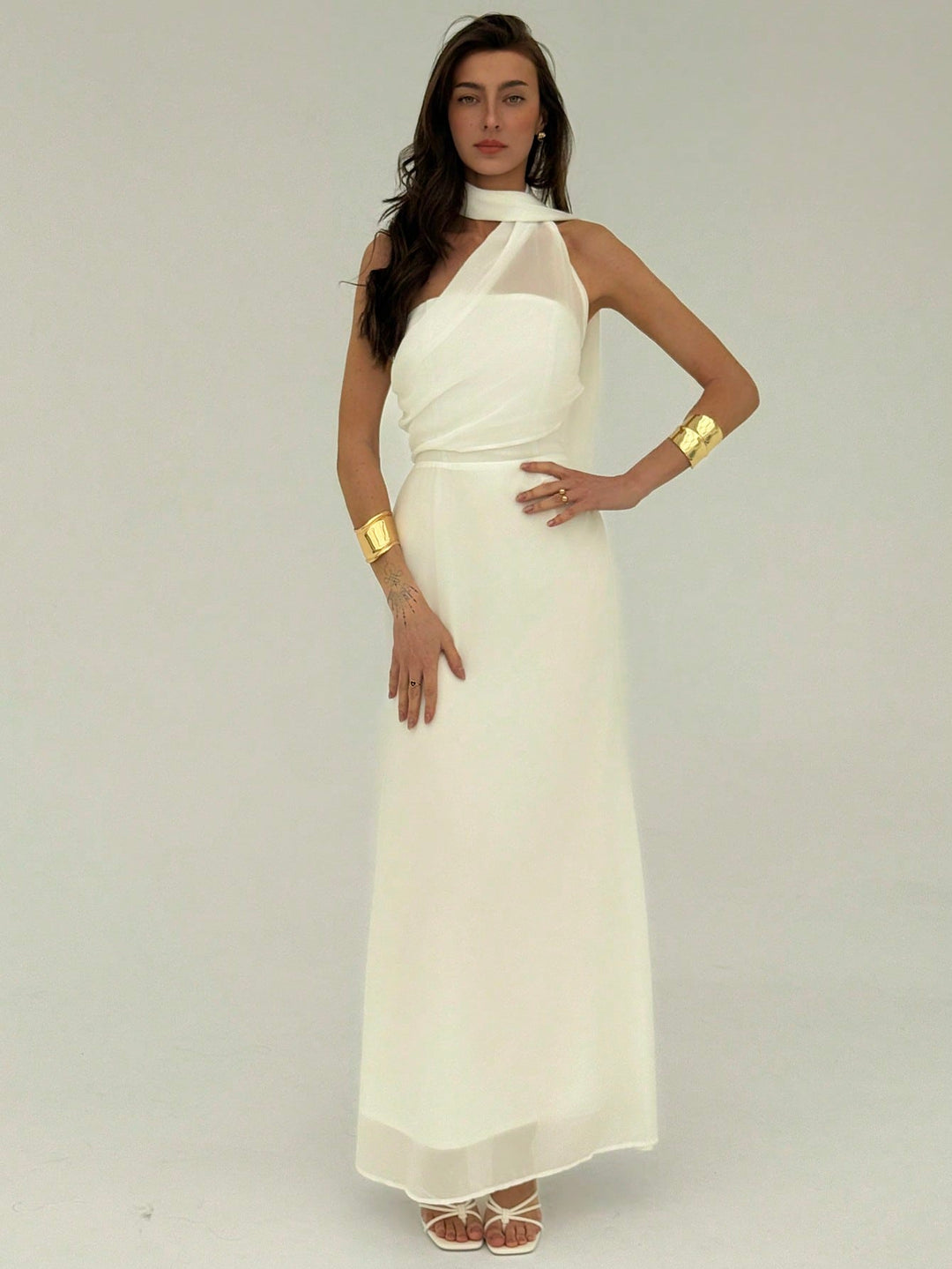 Rochie maxi SHEIN, alb