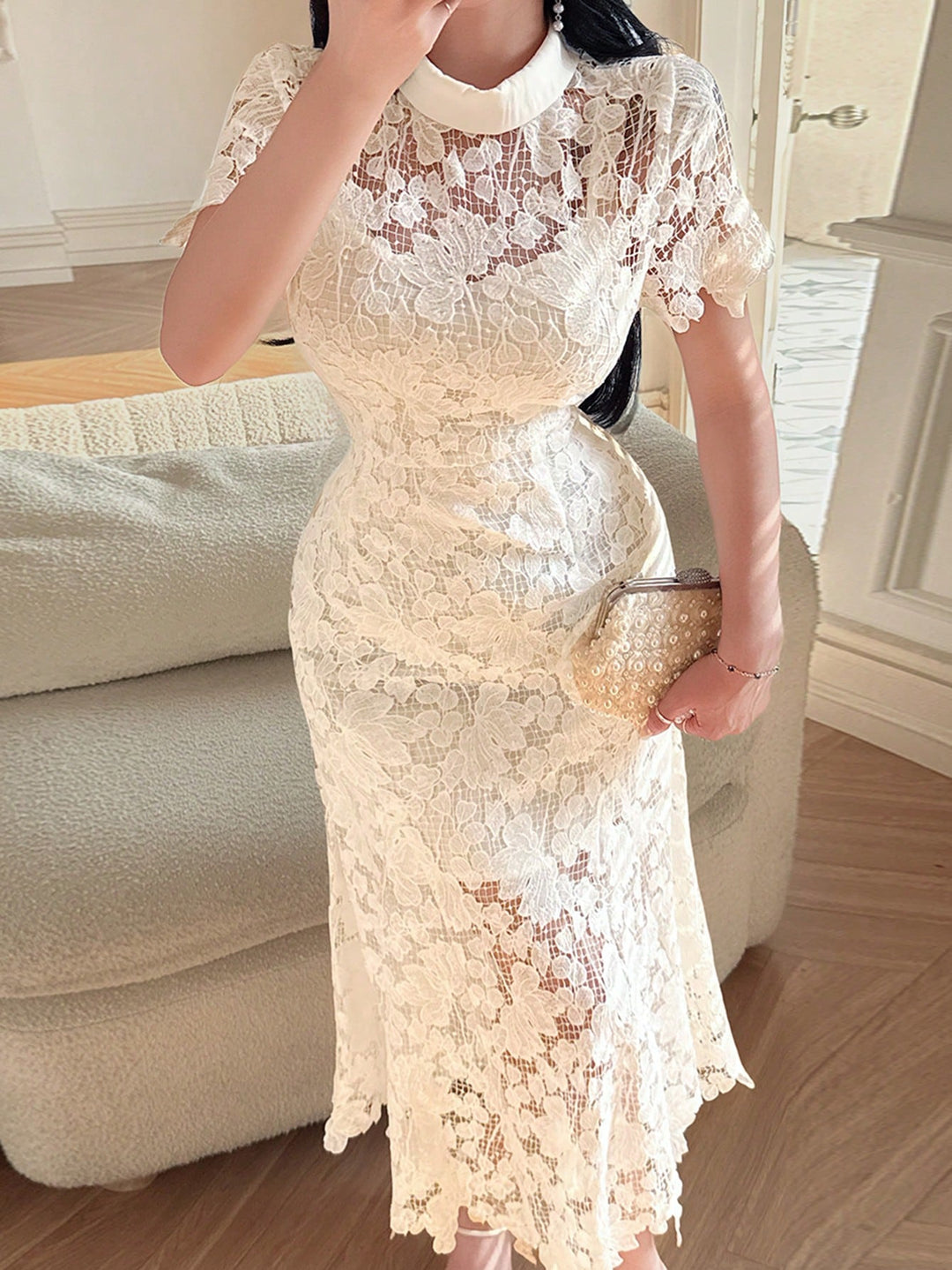 Rochie maxi SHEIN, alb