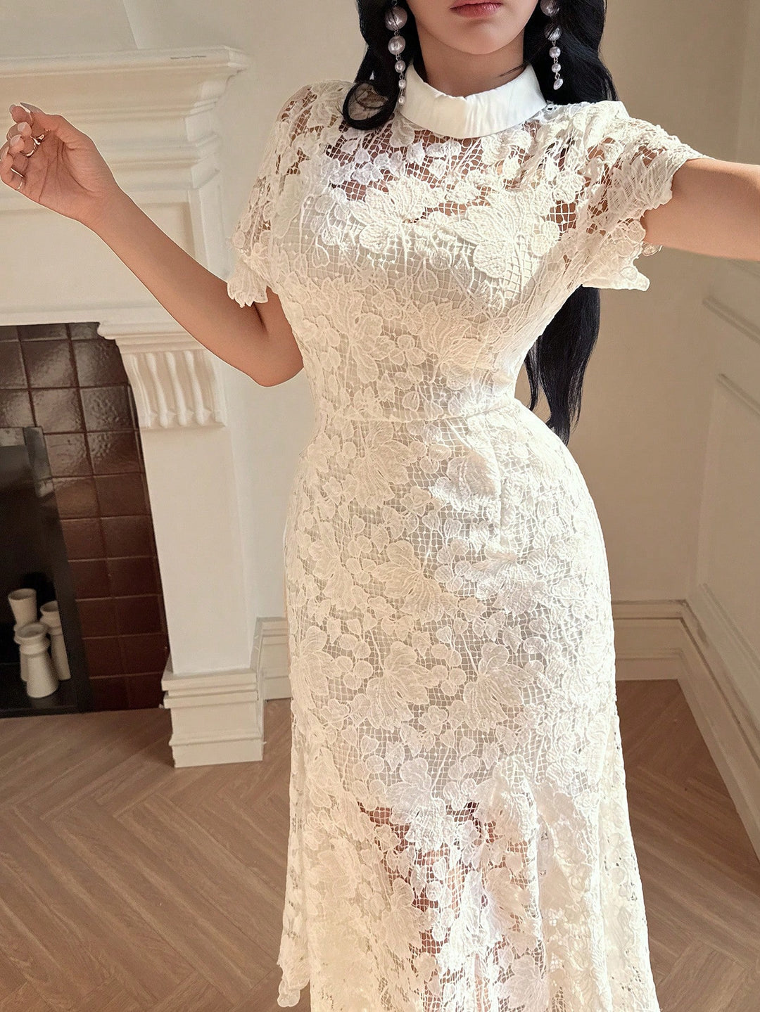 Rochie maxi SHEIN, alb