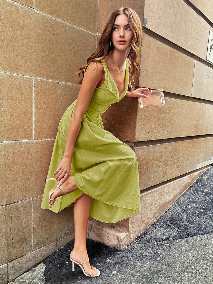 Rochie midi damă SHEIN, verde, mărimea M