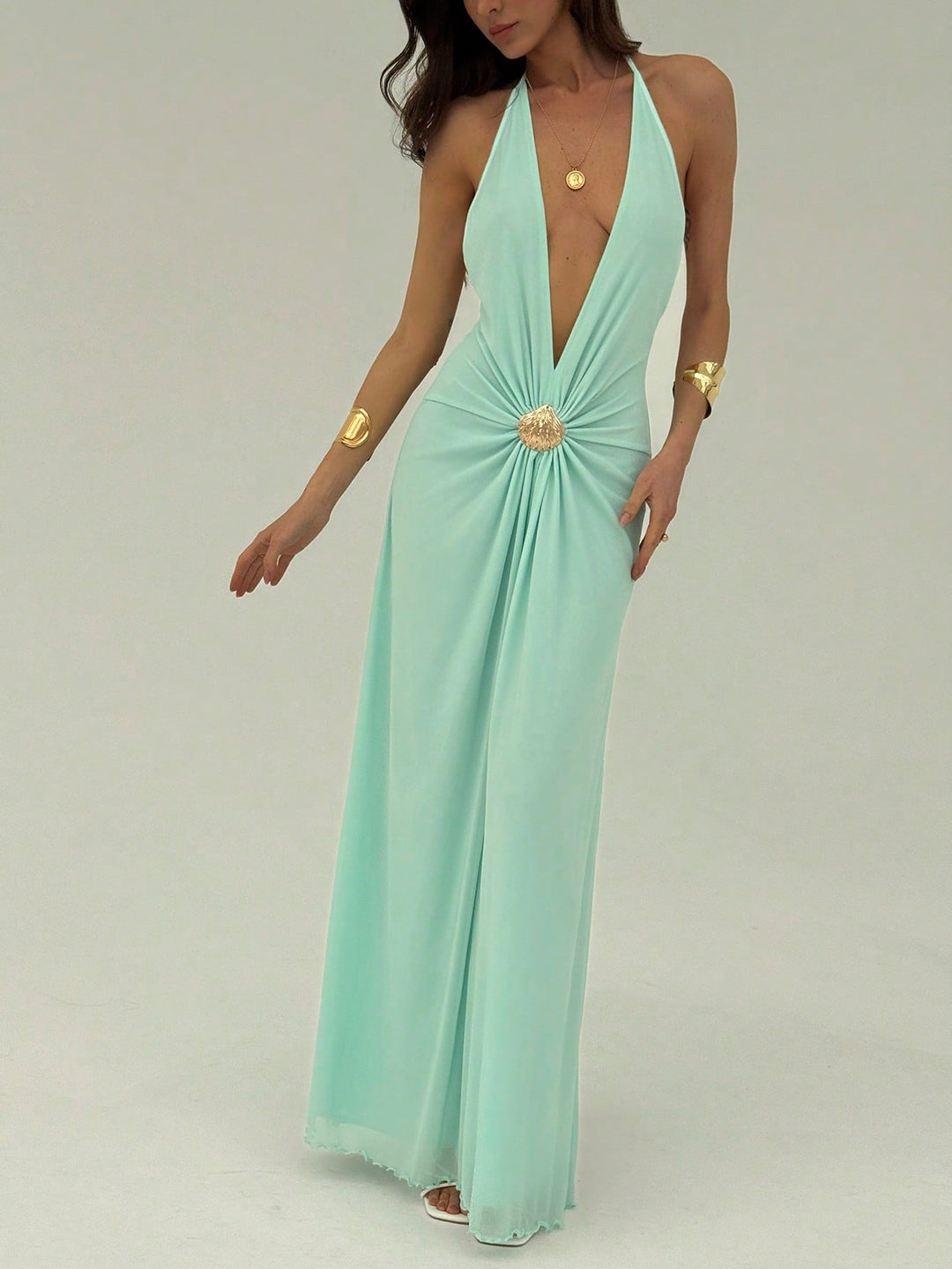 Rochie maxi SHEIN, turcoaz