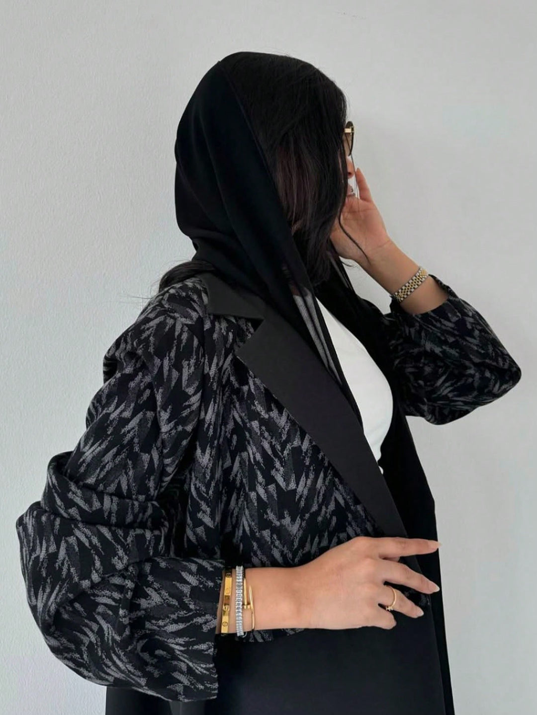 Set caftan și jalabiya SHEIN, negru