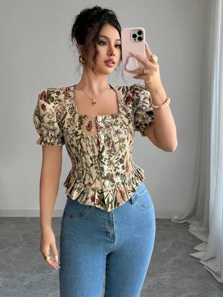 Cămașă cu mânecă scurtă SHEIN, mix culori