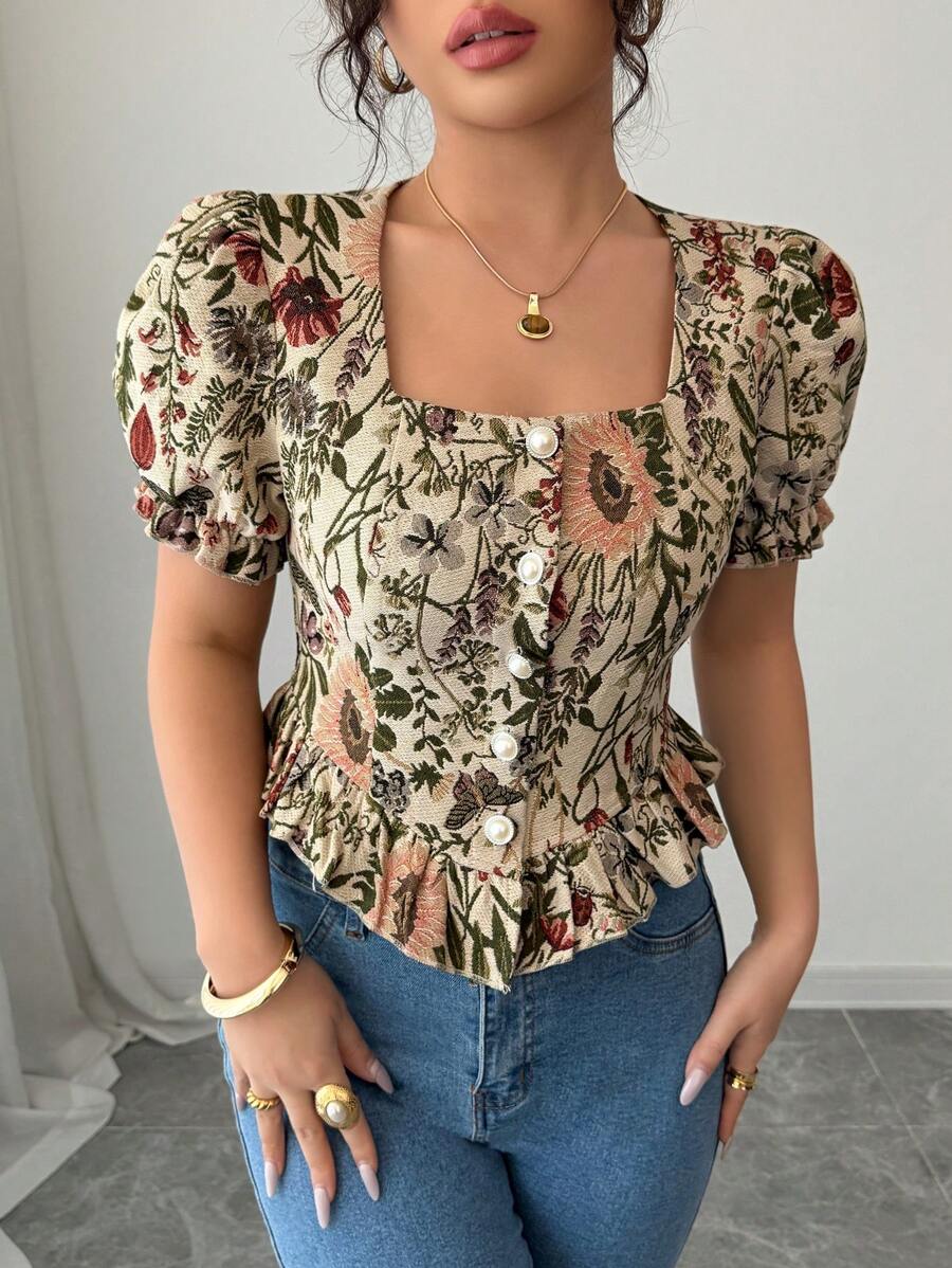 Cămașă cu mânecă scurtă SHEIN, mix culori