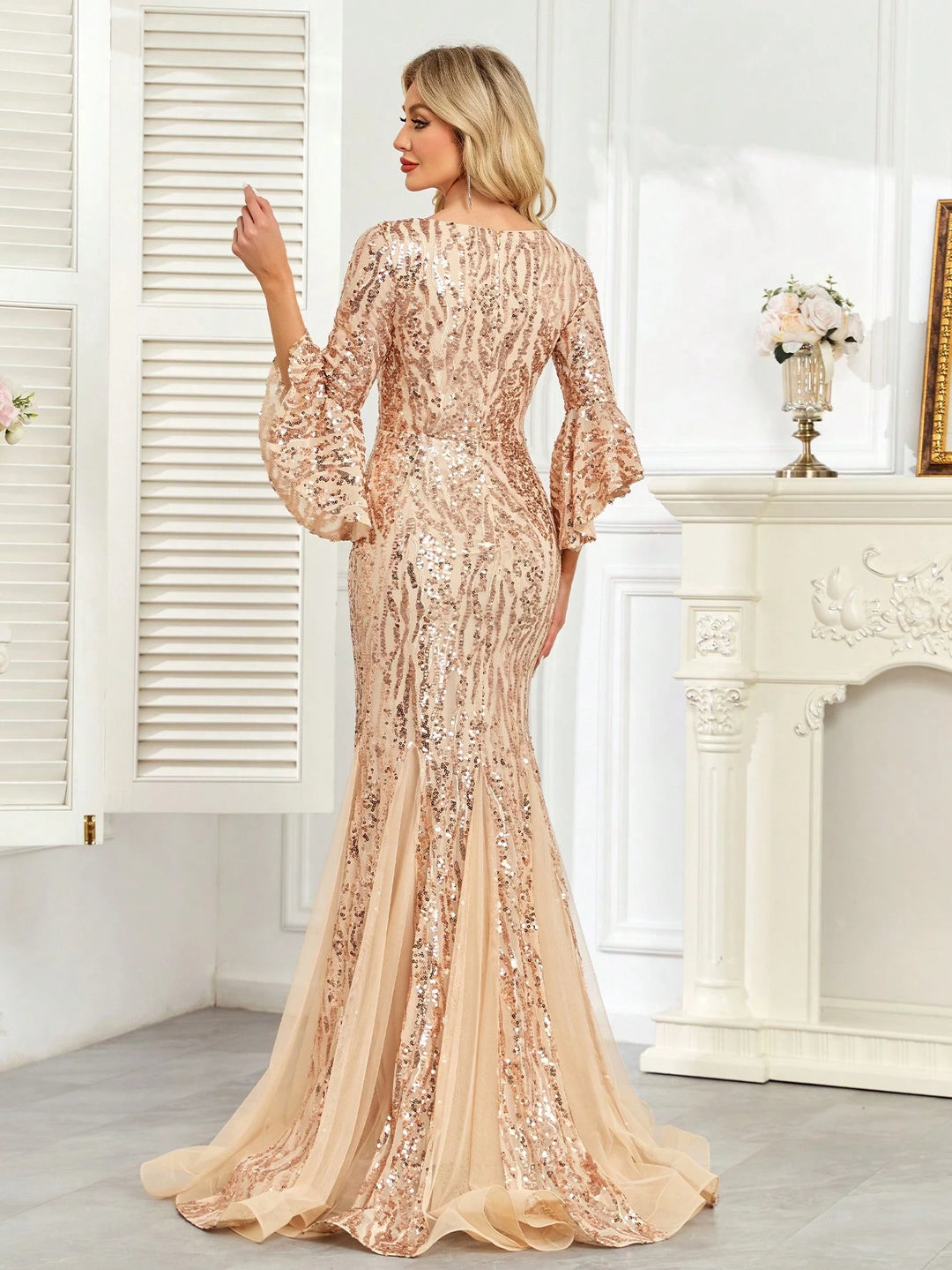 Rochie de ocazie SHEIN, crem