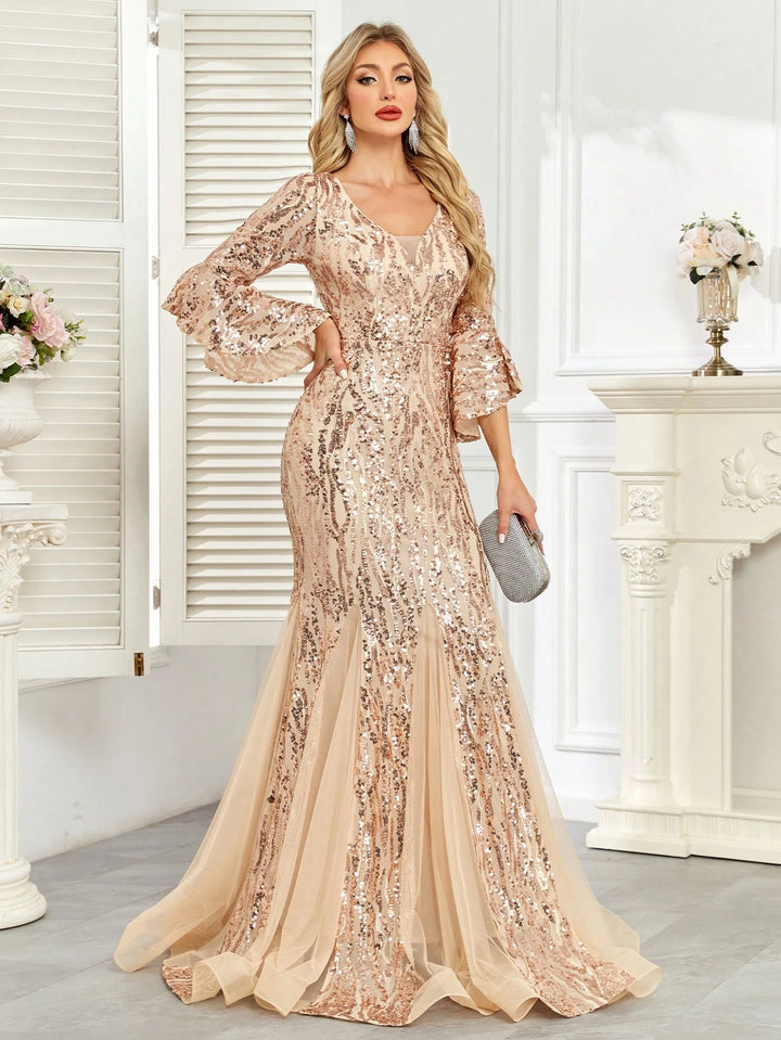 Rochie de ocazie SHEIN, crem
