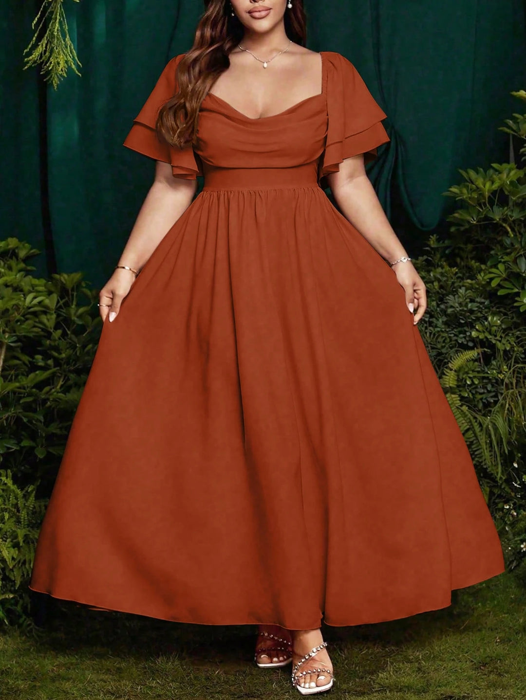 Rochie maxi SHEIN, maro