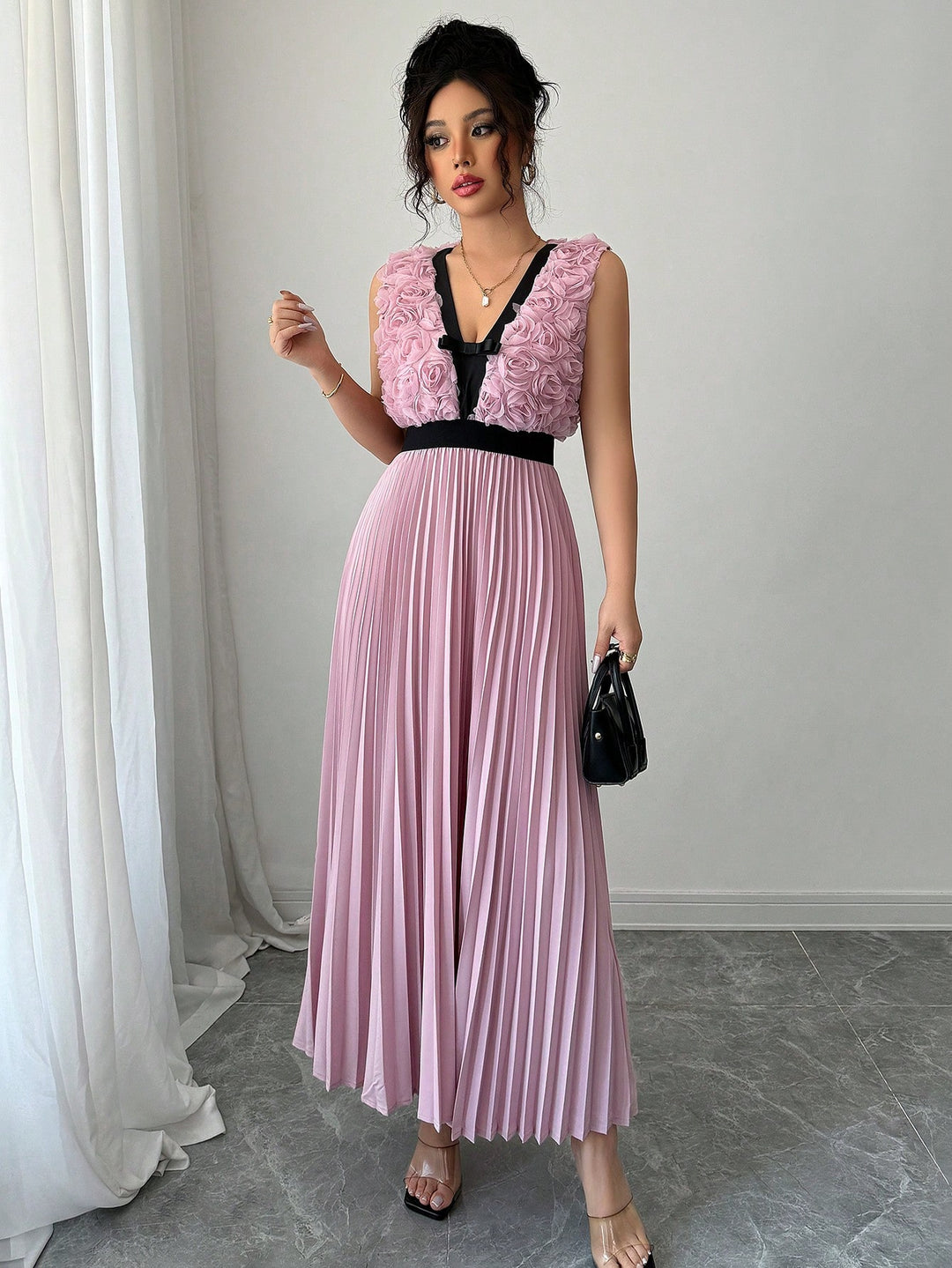 Rochie maxi SHEIN, roz