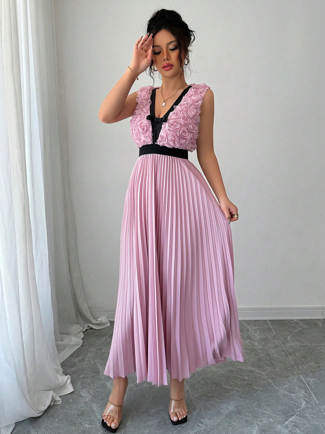 Rochie maxi SHEIN, roz