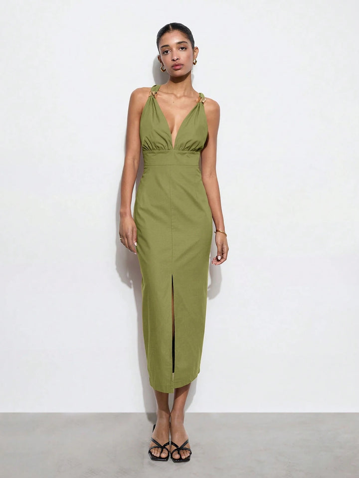Rochie maxi SHEIN, verde