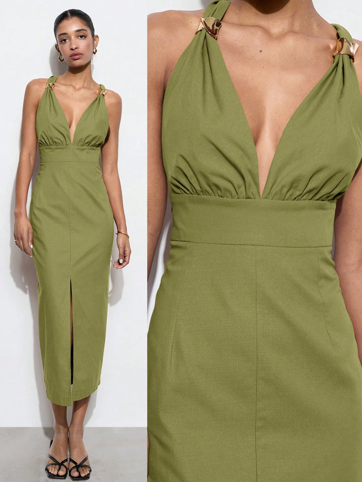 Rochie maxi SHEIN, verde