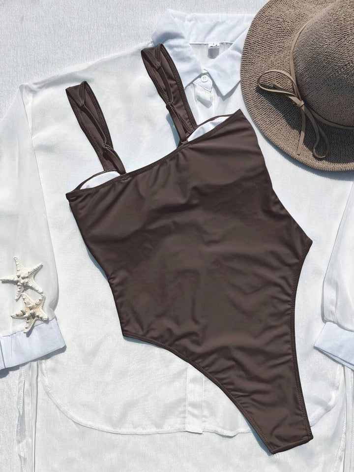 Costum de baie întreg SHEIN, maro