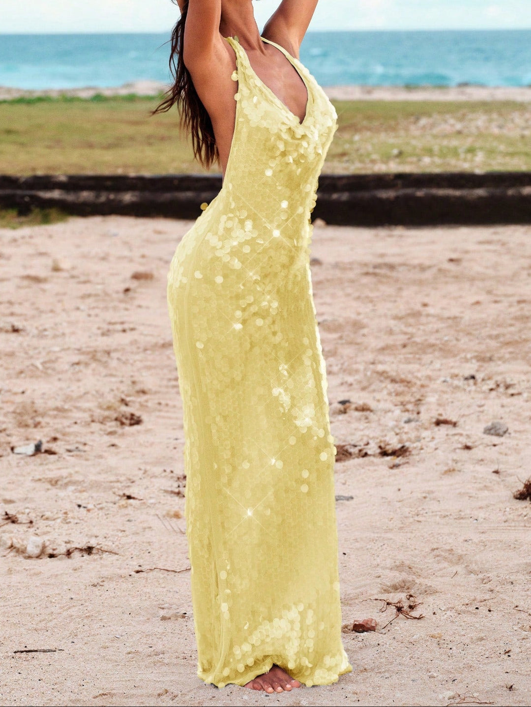 Rochie maxi Shein, galben