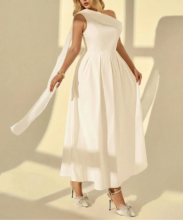 Rochie maxi SHEIN, crem